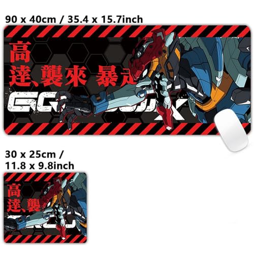 [SDCADQ]機動戦士 周辺 マウスパッド パソコンマット 耐久性が良い 大型 厚さ3 mm 機動戦士Gundam GQuuuuuuX 贈り物 生徒用 パソコンゲーム 滑り止め 汚れに強い キーボードパッド パソコンマット 非公式 (30*60*0.3cm,3)