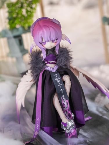 雲羽閣 BJDブラインドドール シリーズ 高約21cm PVC&ABS素材 1/8 BJDスペシャルボディ 女の子のギフト 関節可動フィギュア 塗装済み プレゼントハンドモデルの装飾品(Purple)