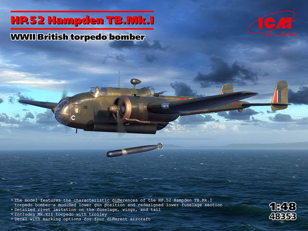 1/48 WWII イギリス軍 雷撃機 HP.52 ハンプデン TB.Mk.I プラモデル