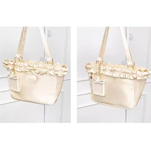 【FUYUUNEKO】カードケース付きフリル痛バッグ ふゆねこ 浮遊猫 MILK DOLLY ミルクドーリー 中国痛バ 推し活 イエロー 黄色 [並行輸入品]