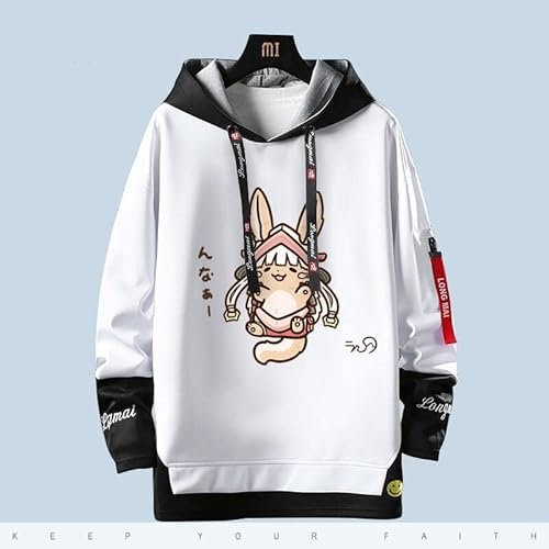 メイドインアビス パーカー 長袖 リコ レグ ナナチ ミーティ 烈日の黄金郷 メンズ 日常服 コスプレ衣装 運動パーカー 春夏 ゆったり フード付き おしゃれ 大きいサイズ シンプル 薄手/厚手 プルオーバー トップス シンプル 漫画服 通気性 柔らかい グッズ 部屋着 学園祭 誕生日 プレゼント ギフト 男女兼用 (M厚手,B)