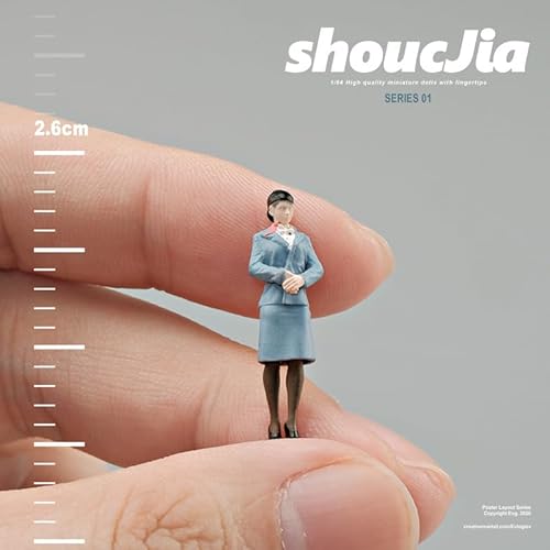 【今はな野堂】1/64スケール シティガール ミニチュアフィギュア ジオラマ用 コレクション 少女モデル トミカサイズ対応 ディスプレイケース付き (⑦show room)