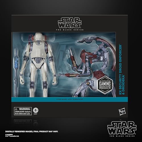 【Amazon.co.jp限定】ハズブロ（Hasbro）スター・ウォーズ STAR WARS ブラックシリーズ KXセキュリティ・ドロイド・エンフォーサー＆ドロイデカ、『スター・ウォーズ ジェダイ：サバイバー』ゲーミング・グレーツ コレクション用 15cmサイズ アクションフィギュア 2パック G1317 正規品
