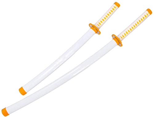 KEENNESS 子供用 ABS 長さ:77CM 子供 鬼滅の刃 日輪刀 鬼殺隊 完成度高い 模造刀 模擬刀 剣 武器 (我妻善逸刀 子供用)