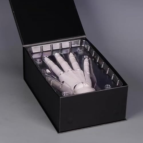 Sailozai 指関節付きの超可動式1/1スケールハンドモデル。関節、バイオミメティックボディ、左右の手へのペイント、アート、ネイルアート素材、ボディアートなどに最適です。 (バブルティーフィギュア グレー右手 - 11cm)