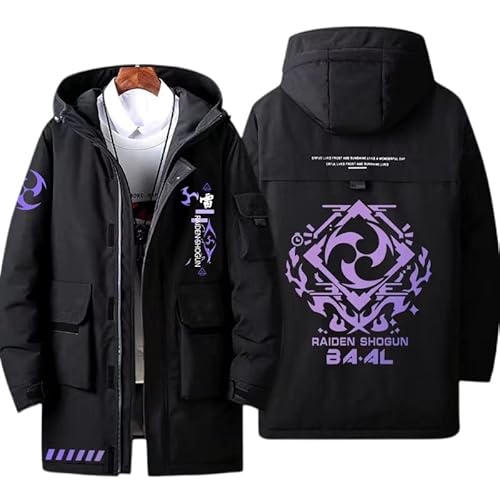 原神 ダウンジャケット ジャケット コスプレ 衣装 パーカー厚手 長袖 雷電将軍 神里綾華 甘雨 Hu Tao 胡桃 印象パーカー 防風 コートフード付き スウェット 衣装 おしゃれ カジュアル 柔らかい 学生 大人服 日常着 トップス 秋冬用 衣装 グッズ 誕生日 運動 秋冬服 通勤 学生 男女兼用 (K,ダウンジャケットXXXL)