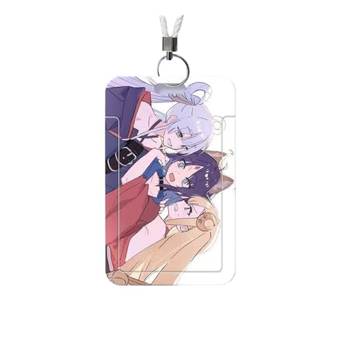 超かぐや姫！ カードケース かぐや 酒寄彩葉 月見ヤチヨ パスケース 定期入れ キーホルダー ICカードケース カードホルダー 薄型 軽量 社員証 紛失防止 通勤 通学 贈り物 萌えグッズ プレゼント (1個-b) [並行輸入品]