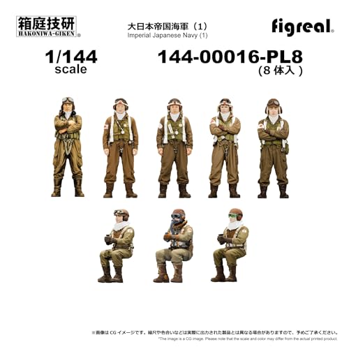 figreal 1/144 大日本帝国海軍(1)PL8 8体セット 144-00016-PL8 彩色済みフィギュア パイロット