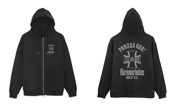 ガールズ＆パンツァー 最終章 黒森峰女学園 ジップパーカー Ver.3.0/BLACK-XXL（再販）