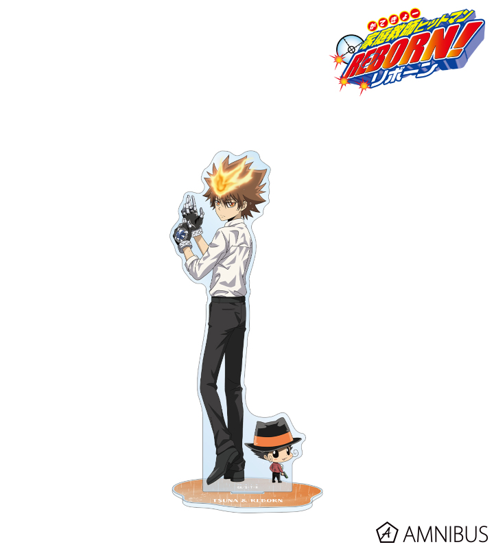 描き下ろし 沢田 綱吉&リボーン 戦う背中×雨ver. 特大アクリルスタンド