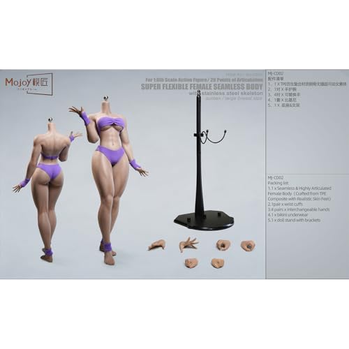 HiPlay 模匠スタジオ Mojoy 1/6 格闘風 女性 素体 ヘッドなし MJ-CD02 足取れる 大胸版 サンタン肌 ボディ フィギュア 超可動