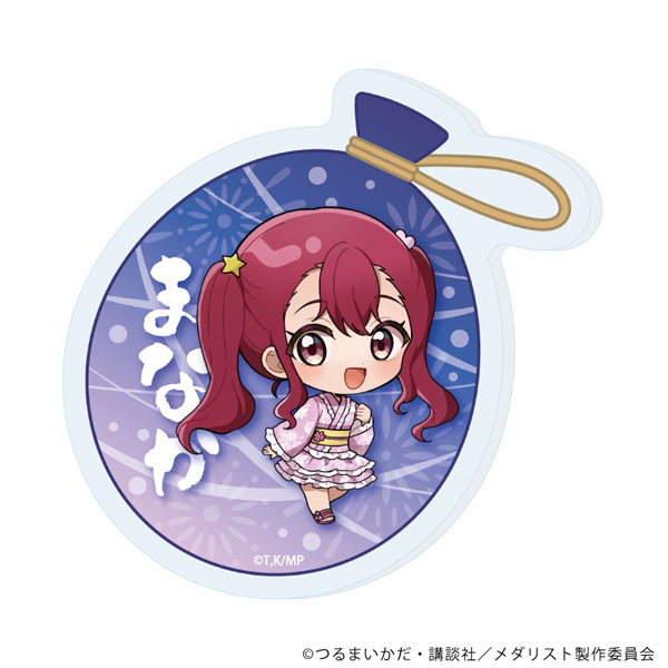 おなまえアクリルプレートバッジ「TVアニメ『メダリスト』」12/炉場愛花 夏祭りver.(ミニキャライラスト)