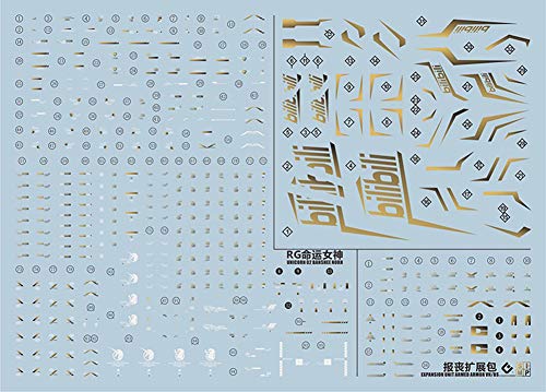 金メッキ!! HG RG MG PG RE HiRM ロボット MS ディテールアップ用水転写式デカール(RG 1/144 RX-0[N]ユニコーンガンダム2号機 バンシィ・ノルン用)