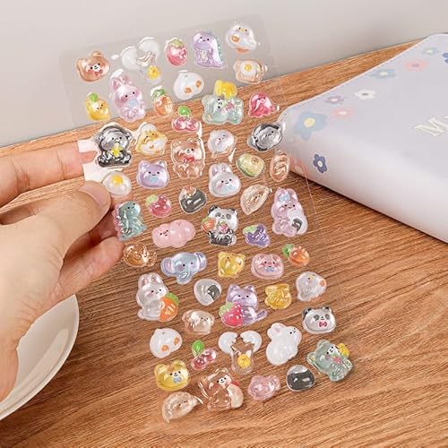 3dシール 立体シール 可愛い 1枚セットセット ごほうび キラキラ 韓国 子供DIY用 日記帳用 貼り付け可能 手芸用品 スマホケース 手帳 diy 贈り物 (f1)