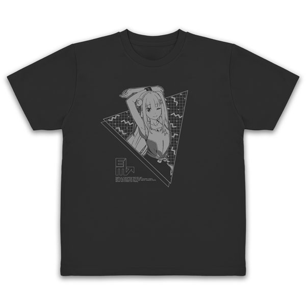 Re：ゼロから始める異世界生活 エミリア ドライTシャツ エクササイズVer./BLACK-L