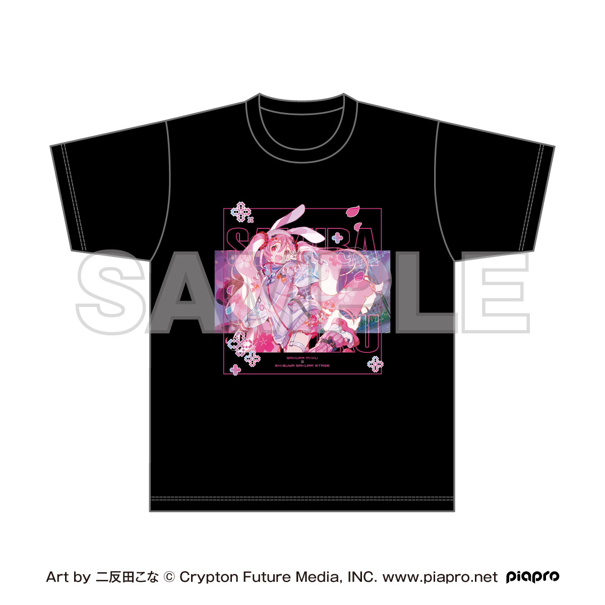 桜ミク×Shibuya Sakura Stage_フルカラーTシャツ Art by 二反田こな