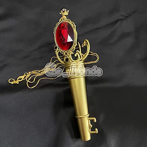 Cos Monde ツイステッドワンダーランド グッズ 式典服 制服 魔法杖 魔法筆 宝石ペン 鍵 カギ おもちゃ コスプレコスチューム小物 道具 胸 腰 飾り物 コレクション (筆のサック+筆,ハーツラビュル寮)