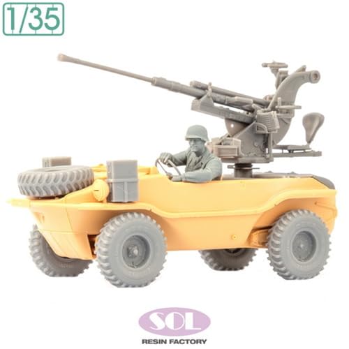 1/35 WWII ドイツ 2cm Gebirgsflak 38搭載シュビムワーゲン166型対空自走砲 コンバージョンセット ドライバー付(T社用)