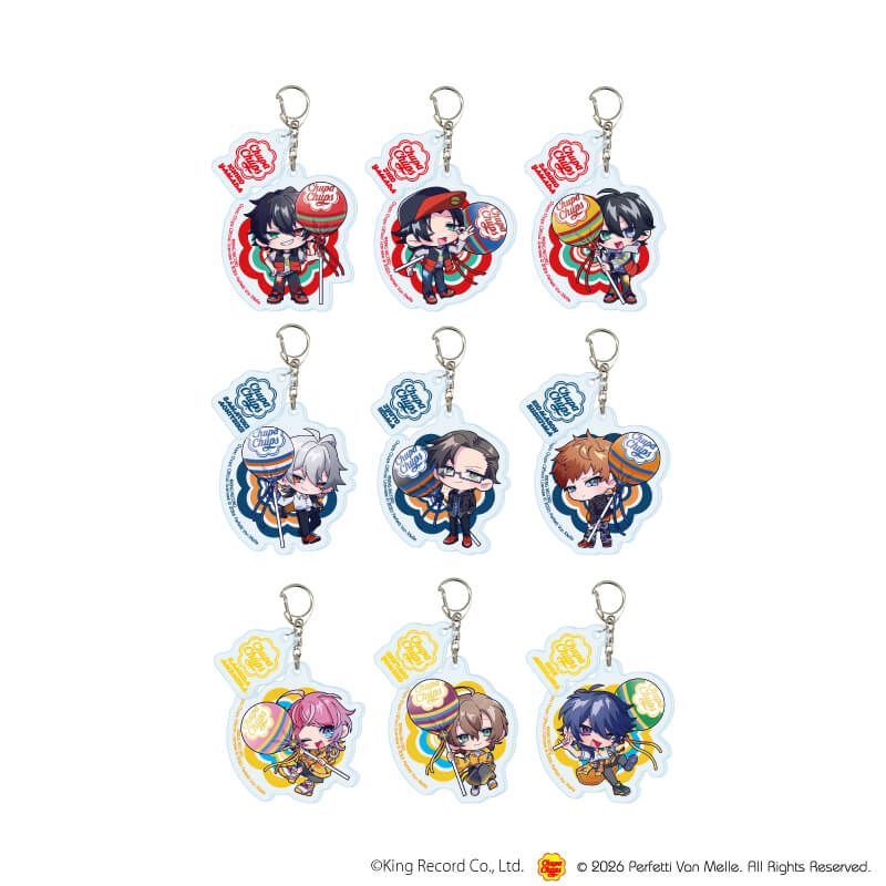 パーツ付きアクリルキーホルダー「ヒプノシスマイク-Division Rap Battle-×チュッパチャプス」01/コンプリートセット(全9種)(ミニキャライラスト)