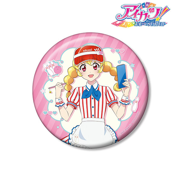 アイカツ! 10th STORY ~未来へのSTARWAY~ 描き下ろし 星宮いちご レトロストライプver. 100mm缶バッジ