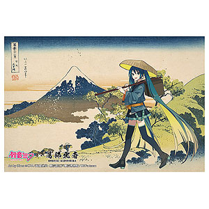 初音ミク×葛飾北斎 iXima ポストカード 甲州犬目峠
