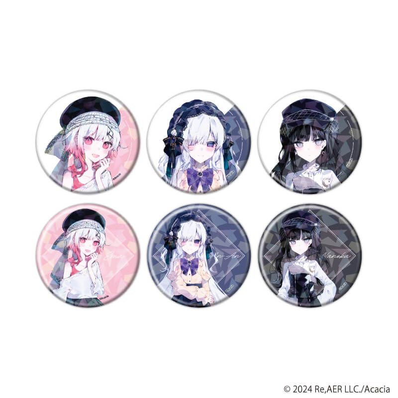 ホログラム缶バッジ(57mm)「魔法少女ノ魔女裁判」01/ダークガーリーファッションver. コンプリートセット(全6種)(描き下ろしイラスト)