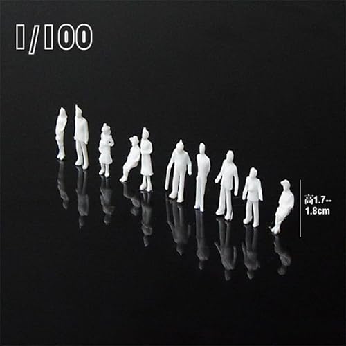 人形 未塗装人 プラスチック フィギュア モデル - 1/100-1/75 スケール 建築模型 無地 飾り 人間 情景模型用 (100枚, 1：100)