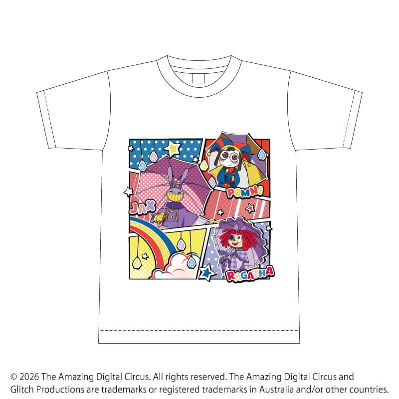 Tシャツ「アメイジング・デジタル・サーカス」01/雨ver.(描き起こしイラスト)XL