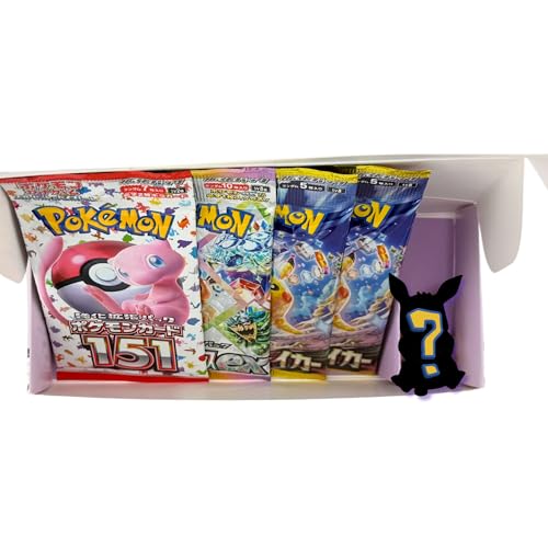 ポケモンバンドル用日本パック。純正工場密封ブースターパック(全4パック)((1×151、1×テラスタルフェスティバル、2Xスーパーエレクトリックブレーカー(4パック/合計27枚))