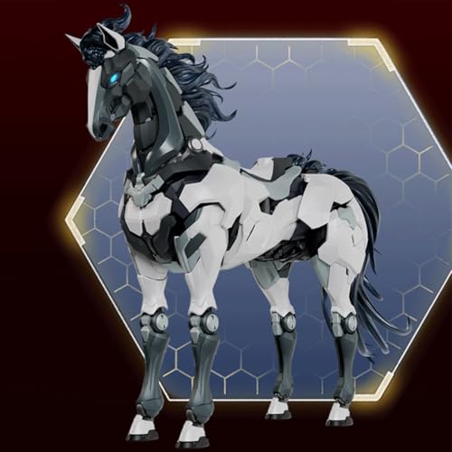 HiPlay MOSHOW×徐悲鴻 機械駿馬 玄龍・馳墨 ホワイト 合金 色分け済みプラモデル 組み立てキット