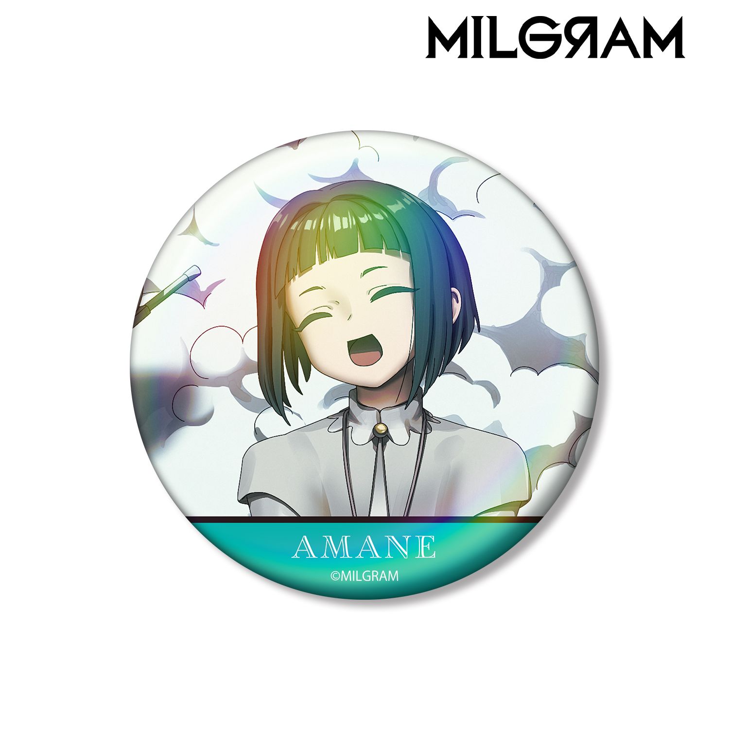 MILGRAM -ミルグラム-_描き下ろし アマネ バースデーver. 第3弾 オーロラ缶バッジ