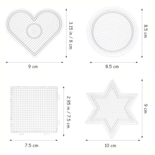 アイロンビーズ プレート 2.6mm工具セット アイロンボード ベーキングシート ペン トレイ 収納ボックス DIY手芸 ビーズアート 作成キット 誕生日プレゼント (小プレート*4)