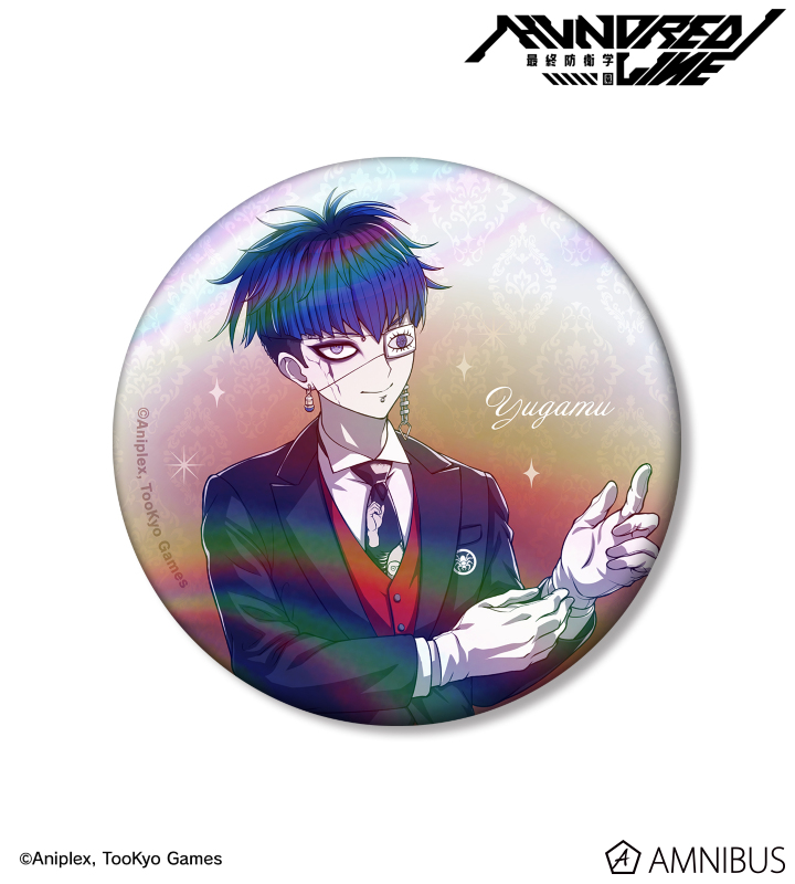 描き下ろし 面影歪 執事ver. 75mmオーロラ缶バッジ