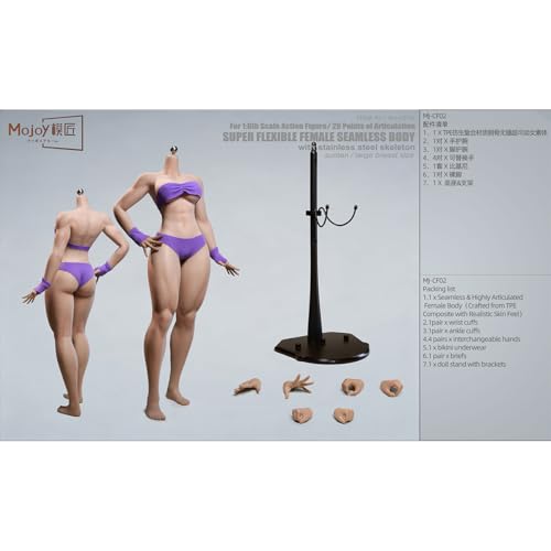 HiPlay 模匠スタジオ Mojoy 1/6 格闘風 女性 素体 ヘッドなし MJ-CF02 足取れない 大胸版 サンタン肌 ボディ フィギュア 超可動