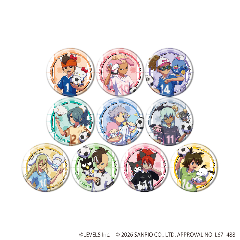 イナズマイレブン×サンリオキャラクターズ_缶バッジ06/コンプリートセット(全10種)(コラボイラスト)【コンプリートセット／10個入り】
