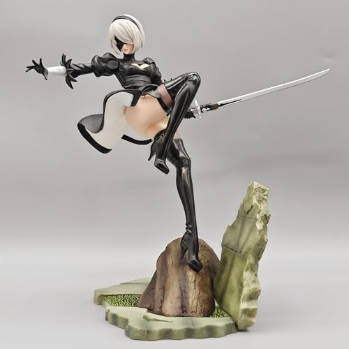 ヨルハ2号B型 2B フィギュア 24cm 1/9 マスターピース コレクタードール 人気 ポストアポカリプス スチームパンク スタイル アクション アドベンチャー RPGゲーム セクシー 塗装済み 完成品 (ブラック)