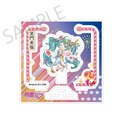 【グッズ-スタンドポップ】「初音ミク×招き猫」 アクリルスタンド 初音ミク 白猫 Art by らっす【再販】