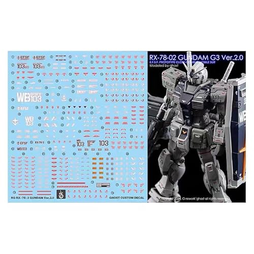 (RG 1/144 RX-78-3 G3ガンダム Ver.2.0用) HG RG MG PG RE HiRM ロボット プラモデル用水転写式デカール [並行輸入品]