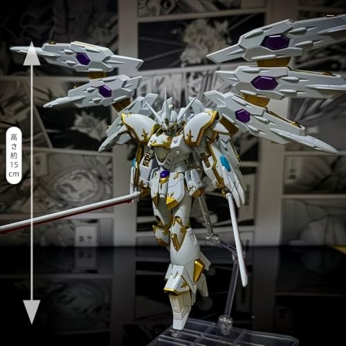 1/144スケール メカモデル プラモデル プラモデル 組み立てが必要です 可動フィギュア ロボット模型 高さ約15cm 三種類の翼デザイン ホビー用 (A)
