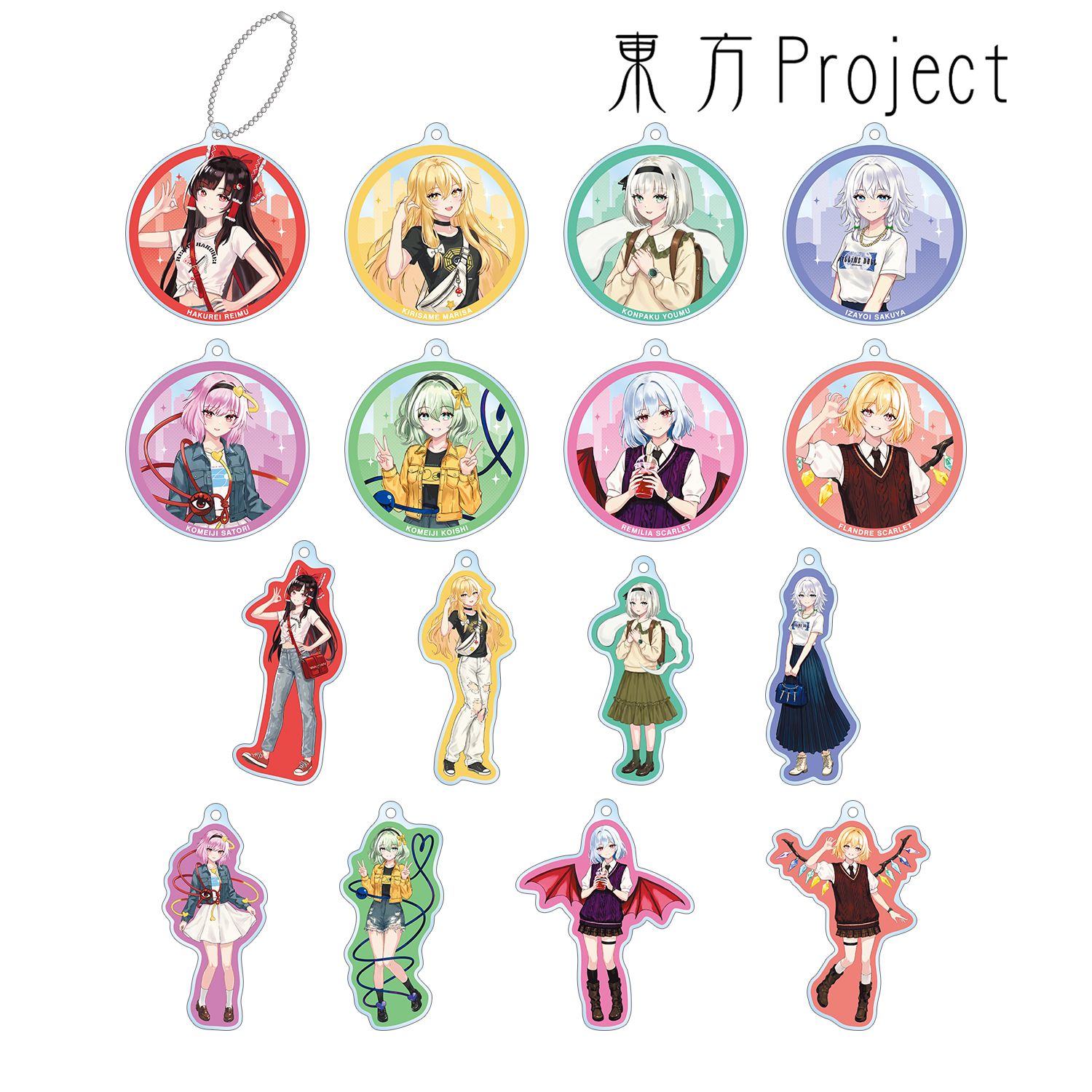 東方Project_松本能人イラスト 現代風ファッションver. vol.2 トレーディングアクリルキーホルダー(単位/コンプリートBOX/16パック入り)