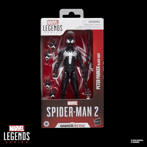 ハズブロ(Hasbro)MARVEL マーベルレジェンドシリーズ ゲーマーバース ピーター・パーカー ブラックスーツ、スパイダーマン 2 のビデオゲームを再現したコレクション用の 15 cm アクションフィギュア G0834 正規品