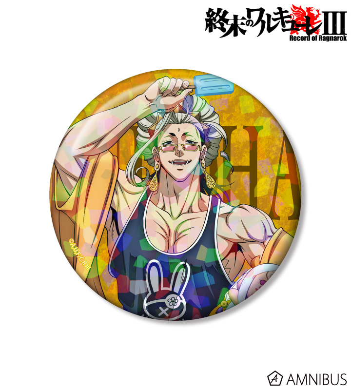 描き下ろし 釈迦 75mmホログラム缶バッジ ver.A