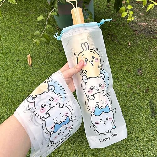 [SENDENG] 10点セット 傘袋 ハチワレ モモンガ うさぎ 可愛い猫 学生 折りたたみ傘用 ちいかわ 超軽量 傘カバー 傘ケース 巾着袋 旅行 収納 バッグ カバン 車 携帯 通勤 通学 雨 ビニール