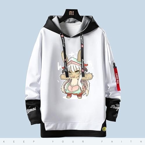 メイドインアビス パーカー 長袖 リコ レグ ナナチ ミーティ 烈日の黄金郷 メンズ 日常服 コスプレ衣装 運動パーカー 春夏 ゆったり フード付き おしゃれ 大きいサイズ シンプル 薄手/厚手 プルオーバー トップス シンプル 漫画服 通気性 柔らかい グッズ 部屋着 学園祭 誕生日 プレゼント ギフト 男女兼用 (L厚手,E)