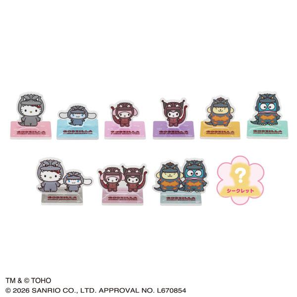 GODZILLA ・SANRIO CHARACTERS ランダムミニアクスタ 10個入りBOX[東宝]《発売済・在庫品》