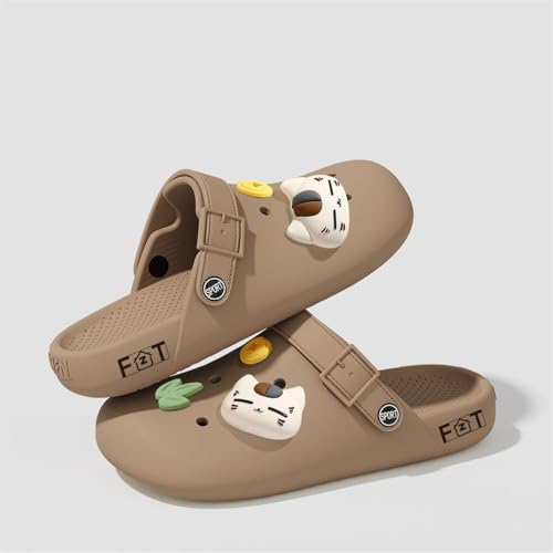 [eeeeArtmonster] 夏目友人帳 サンダル 大人用 可愛い ニャンコ先生 クロックス メンズ レディース クロッグ スリッパ ルームシューズ 女性用 室内履き おしゃれ 滑り止め 静音 春夏秋用 外履き 部屋用 萌えグッズ (約23.5cm,D) [並行輸入品]