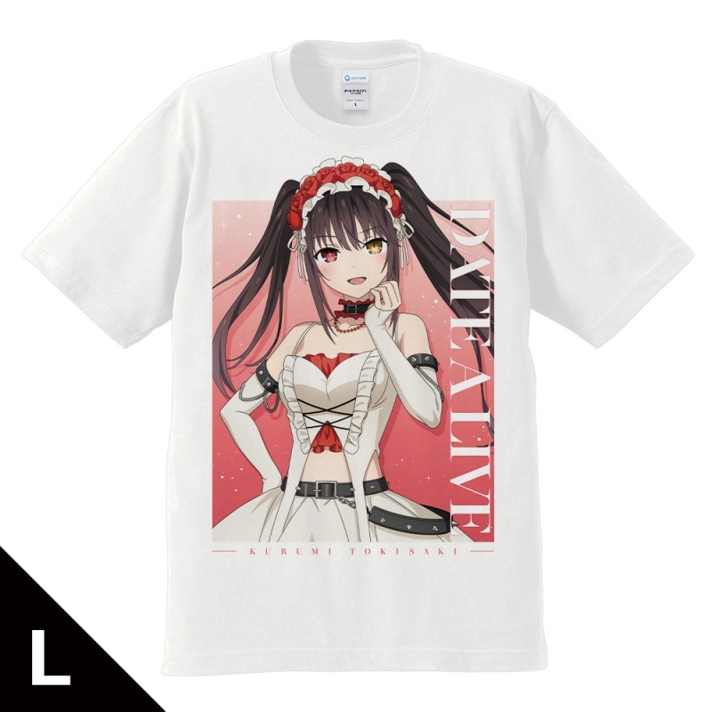 デート・ア・ライブV Tシャツ 時崎狂三 ゴシックパンク ホワイトver. Lサイズ （描き下ろし)