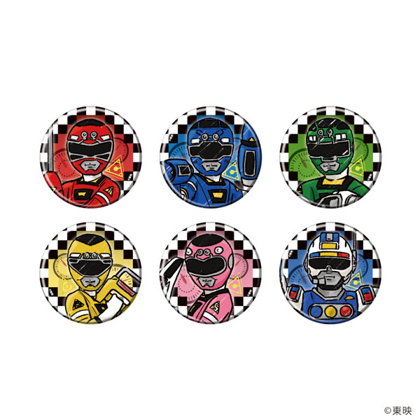 缶バッジ「激走戦隊カーレンジャー」01/グラフアートイラスト 6個入りBOX