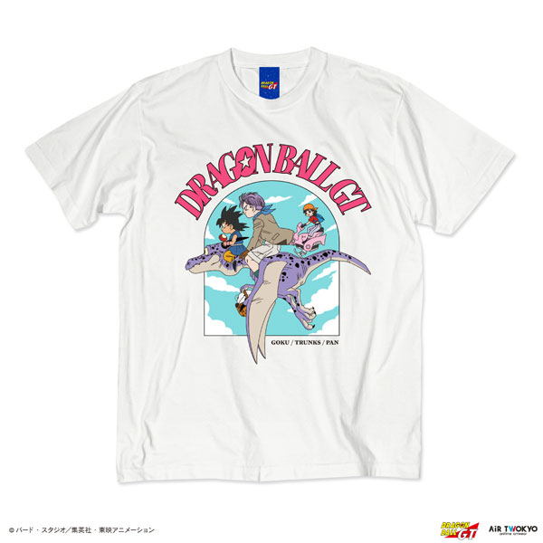 TVアニメ『DRAGON BALL GT』シーンイラストTシャツ 3(孫悟空・トランクス・パン)フェードホワイトL