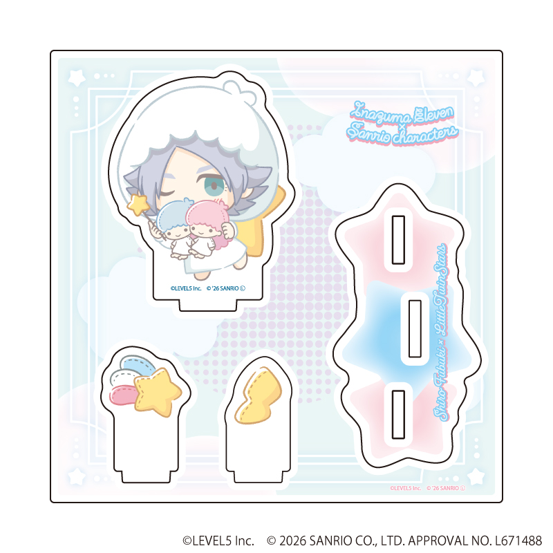 イナズマイレブン×サンリオキャラクターズ_アクリルスタンドプレート38/吹雪士郎×リトルツインスターズ(コラボイラスト)